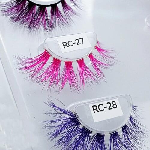 New 1pair Transparent stem Colored Mink Lashes 15mm-25mm False Eyelashes Soft Tousled 3D Spectacular Long Natural Mink Makeup