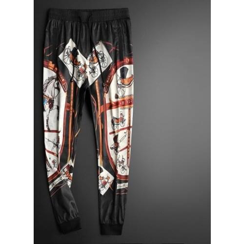 Personalized Printed Ice Silk Casual 's Fashion Summer Joggers Harem Pants Men Brand Pantalon Hombre Trousers