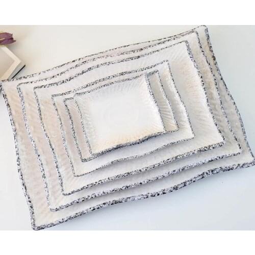 Nordic melamine imitation porcelain tableware bone China anti-fall corrugated cutting board white simple decorative plate