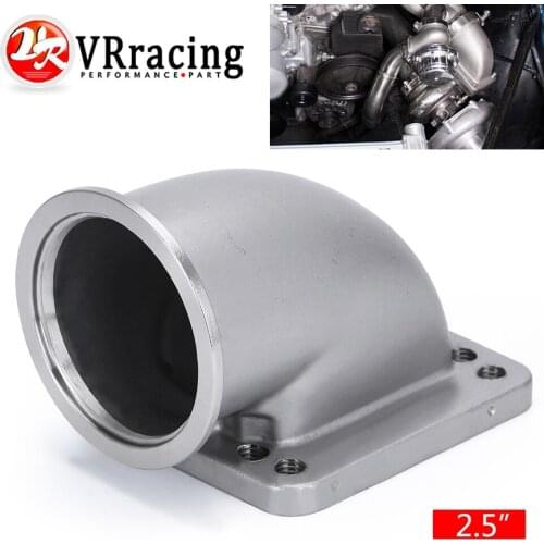 VR - 2.5" Vband 90 Degree Cast Turbo Elbow Adapter Flange 304 Stainless Steel For T3 T4 Turbocharger VR-TEA25