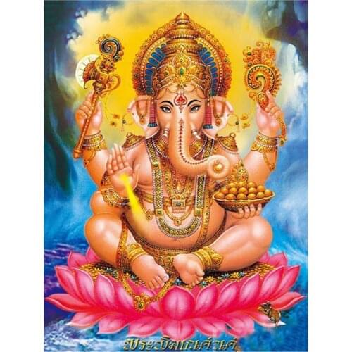 YI BRIGHT 5D Diamond Painting Elephant God Ganesha Pictures By Rhinestones Religion Icon Full Square/Round Diamond Embroidery