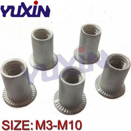 200Pcs 100Pcs M3 M4 M5 M6 M8 M10 Aluminum Alloy Rivnut Flat Head Threaded Rivet Insert Nutsert Cap Rivet Nut