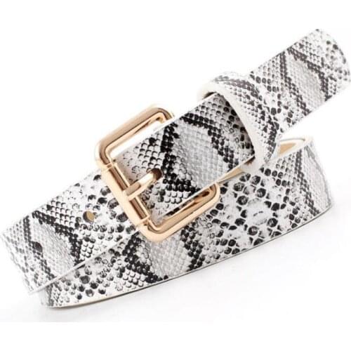 2019 Luxury Designer PU Leather Leopard Belts for Women Gold Metal Pin Buckles Waist Belts Cinturon de mujer Waistband Straps
