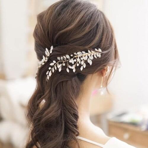 Crystal Bridal Hair Clip Head Jewelry Handmade Leaf Wedding Headpiece Women Barette Hairpiece Свадебные аксессуары для волос