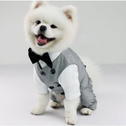 Dog Tuxedo Vest With Bow Tie Formal Dog Tuxedo Suit For Small Medium Large Breed Gentleman Pet Wedding Birthday Party Costume