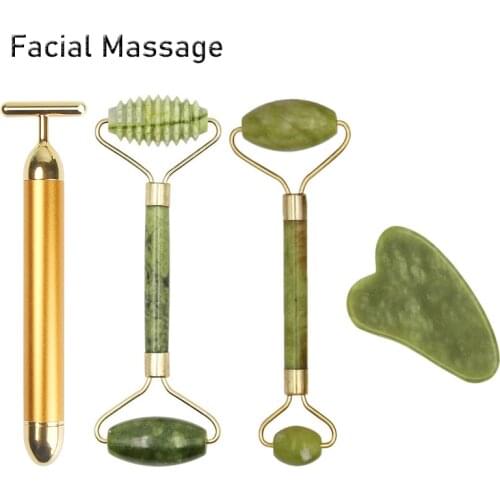 Gold Vibration Facial Slimming Face Beauty Bar Pulse Firming Facial Roller Massager Lift Skin Tightening Wrinkle Stick 24k