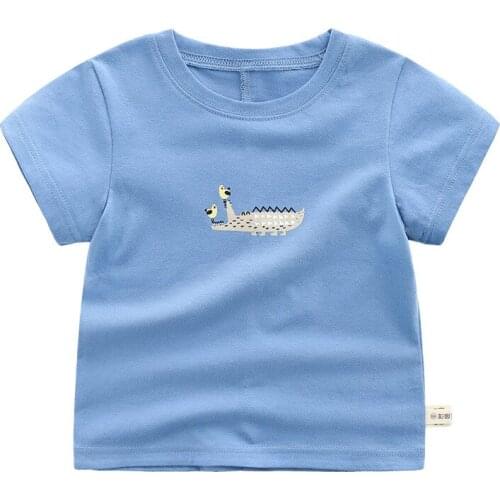 2020 High-quality t shirt Summer boys girl Jurassic World dinosaur Print 100% Cotton Kids Tops baby Clothes Children clothing