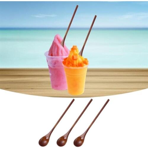 Pack of 3 Nontoxic Retro Vintage Wooden Spoon Set for Stirring Coffee Eating Mixing Dessert Tea Demitasse