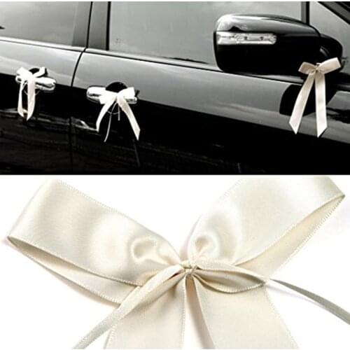 50 Pcs /pack 2 Colors Delicate Wedding Pew End decoration Bow knots Ribbon Bows Party Cars Chairs Decoration Bowknots Hot Sale