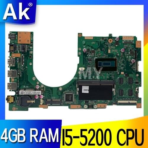 Akemy Q502LAB Q502L Laptop Motherboard w/ I5-5200U 4GB-RAM For ASUS Q502LAB Q502LA Q502L Mainboard