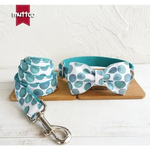MUTTCO handmade pet accessory butterfly knot THE BUBBLE fashionable dog collar leash bow tie necklace set 5 sizes UDC053