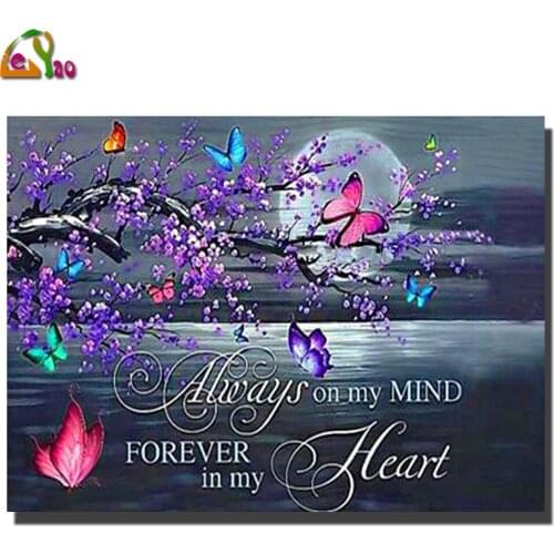 Butterfly Plum blossom diamond mosaic love,moon text diamond paint custom,diamond painting full square round diamond embroidery