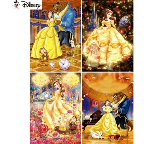 Disney 5D DIY Diamond Embroidery Full Display "Cartoon beauty beast" Diamond Painting Square/Round Rhinestones Decor Art