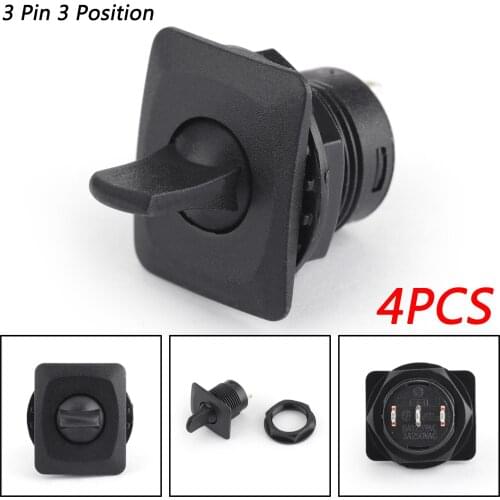 Artudatech 4PCS R13-402I Toggle Switch 3 Pin 3 Position (ON)-OFF-(ON) 6A/125VAC 3A/250VAC
