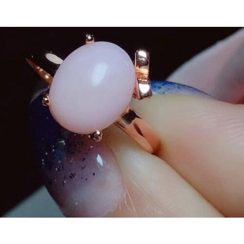 Big Stone Pink opal ring Free shipping Natural real Pink Opal ring 925 sterling silver Fine handwored jewelry