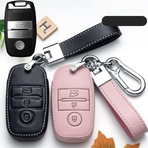 Genuine Leather Auto Car Key Case Cover for Kia KX3 KX5 K3S Fcrte RIO Ceed Cerato Optima K5 Sportage Sorento Car Styling