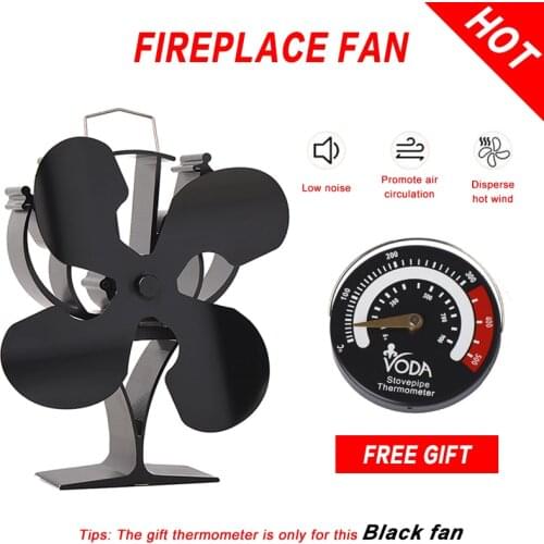 Four Leaf Thermal Power Fireplace Fan Environmental Friendly Air Harmless Furnace Temperature Meter Fireplace Fan Furnace
