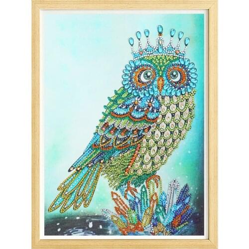 Ddiy animal alien diamond owl crystal round diamond Mosaic cross embroider iris Mosaic decorative paint home gift