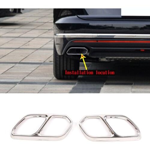 For 19-21 Volkswagen Touareg four-out tail throat decorative frame stainless steel bright/bright black auto parts