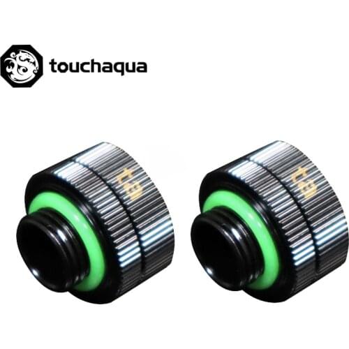 2PCS Bitspower Touchaqua 10X14MM Dual O Ring G1/4" Tighten Hand Compression Fittings For Hard Tube OD14MM Black ,Silver,White