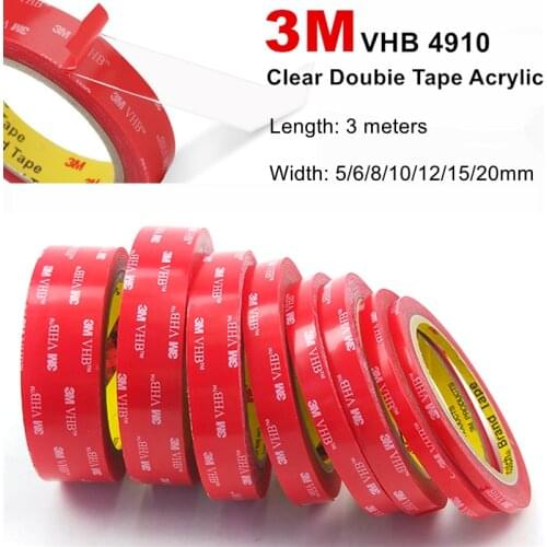 3M 4910 VHB Acrylic Double Sided Adhesive Heavy Duty Transparent Trackless Scotch Nano Foam Tape For Car, DIY Crafts, Home Deco
