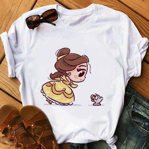Princess T Shirt Women Kawaii Harajuku Ullzang Cute Anime T-shirt Funny Cartoon Graphic Tshirt 90s Fashion Top Tees Female