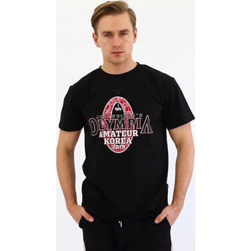 New Mens Short sleeve T-shirt Men Gyms T shirt Fitness Bodybuilding Slim Shirts Fashion Leisure Short Sleeved Brand Tee Tops