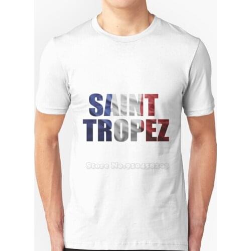 Saint Tropez Sleeve Short T Shirt Streetswear Harajuku Summer High Quality T-Shirt Tops France Lyon Paris Eiffel Tower Mona