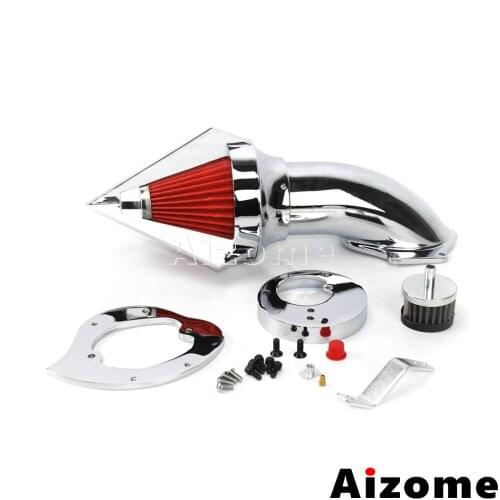 Chrome Motorcycle Aluminum Washable Intake Air Filter Cone Spike Air Cleaner Kit For Honda VTX 1300 VTX1300 All Years