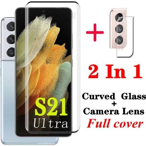 For Samsung galaxy S21 Ultra Screen Protective Curved Glass For Samsung S21 Ultra Camera Len Flim For Samsung s21 ultraProtector