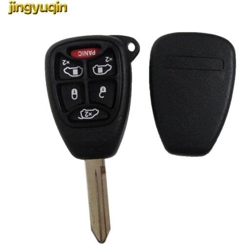 Jingyuqin 6 Button Remote Car Key Shell For Dodge For Chrysler FOR JEEP Key Fob Case Cover Replacement w/ Button Pad 5 + 1 Panic