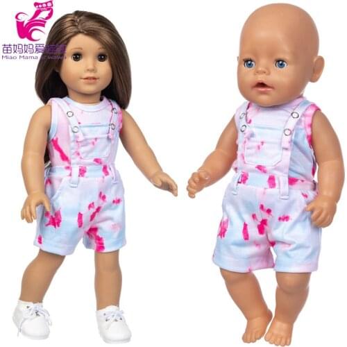 43 Cm Baby Doll Clothes Denim Overall Short Pants 18 Inch Girl Dolls Clothes Jeans Pants Birthday Gift Toys Wears