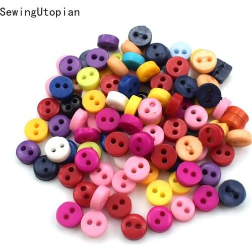 500PCS 6mm Round Resin Mini Tiny Buttons Sewing Tools Decorative Button Scrapbooking Garment DIY Apparel Accessories