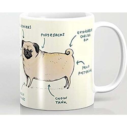 Best Funny Mug -Anatomy of a Pug 11OZ Coffee Mug - Perfect for Birthday, Men, Women, Present for him, her, Daughter, Sister, Wif