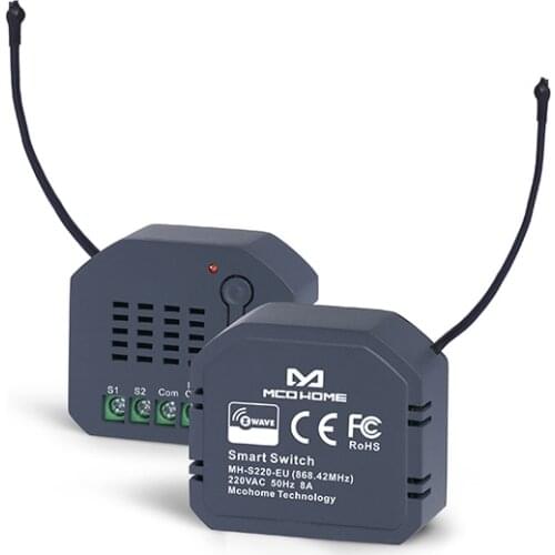 MCOHOME Micro Single Relay Switch MH-S220, Compatible With Alexa GoogleHome Vera Zipato Homey Fibaro Zwave Smart Home