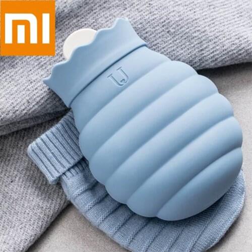 Mijia Jordan&Judy Silicone Hot Water Bag With Knit Cover 313/620ml Microwave Heating Hot Water Bottle Winter Heater Hand Warmer