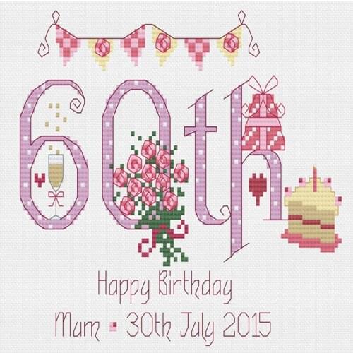 2020 Popular Embroidery 60th Birthday Cross Stitch Kits Home Sweet Home with 100% Cotton Floss & Free Shipping for Wall Decor