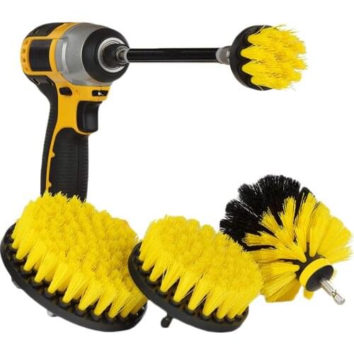 5 PCS Drill Brush Scrub Kit Set Motorcycle Accessories With Extension Rod For Car Cleaning Hull Deck Fiberglass Boat Seats Vinyl