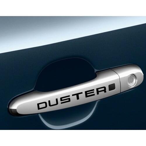 4PCS Car Door Handle Stickers For Renault Dacia Duster Reflective Trim Graphical Handle Vinyl Auto Decoration Decals Accessories