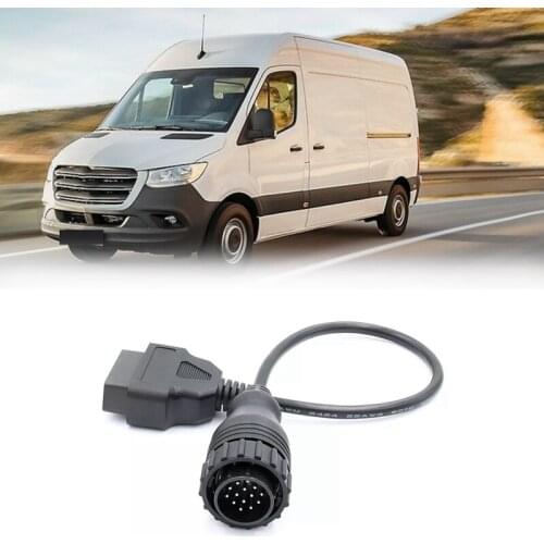 OBD 2 Connector for Mercedes-Benz Sprinter 14 Pin to 16 Pin to OBD2 Car Adapter Connector Cable Diagnostic Tool