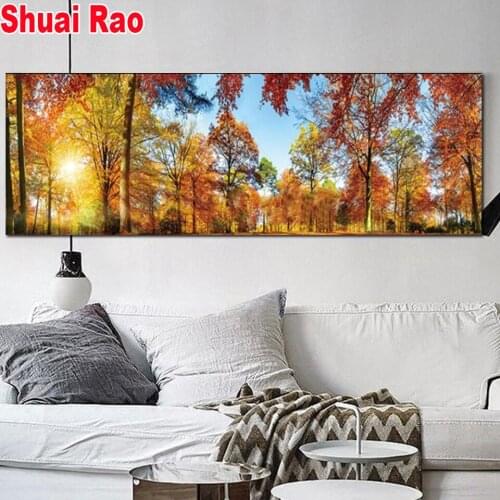 Full square 3 d Diamond Embroidery Autumn scenery diamond painting big long painting,cross stitch sets mosaic Popular home art