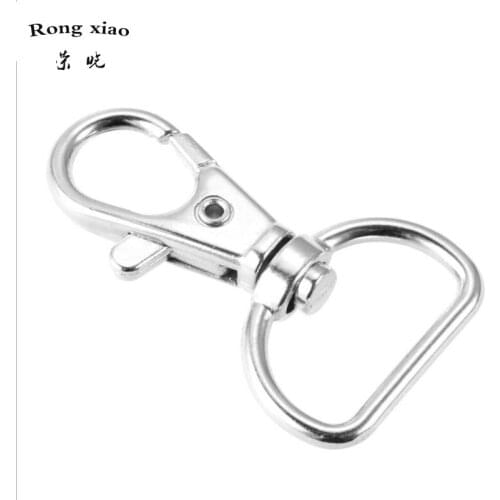 20mm silver nickel swivel snap hooks with push gate small swivel lobster clasp hook for keys shoe bag handbag hardware accessory