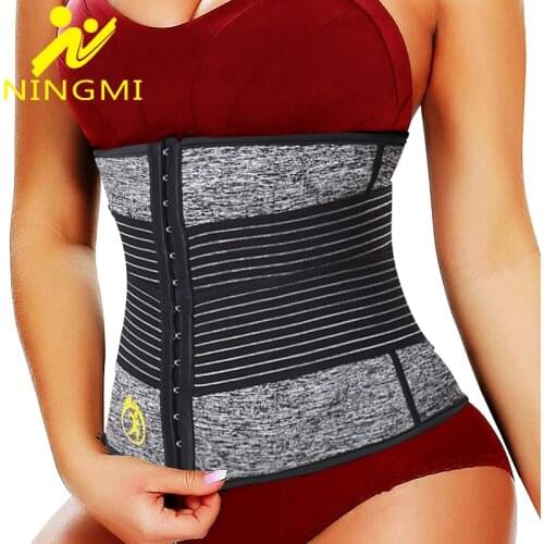 NINGMI Waist Trainer Belt Body Shaper Corset Women Slimming Belt Belly Shaper Modeling Strap Sauna Body Shapewears Fajas