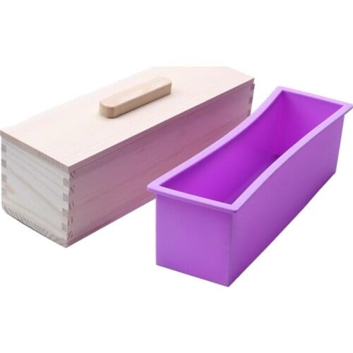 Practical Rectangular Wooden Soap Mold With Silicone Liner Cover Loaf Soap Mold Tool Diy Soap Candle Mold 1200g Mold Making Tool