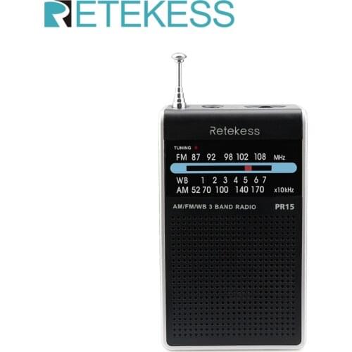 RETEKESS PR15 FM AM NOAA Emergency Pointer Tuning Radio Mini Handheld Radio Portable Pocket Radio Receiver With Weather Warning