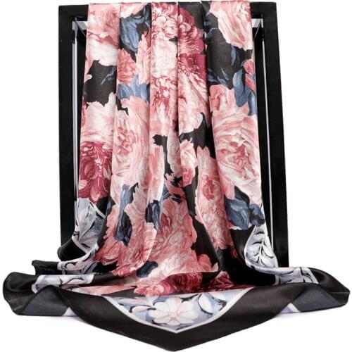 Luxury brand Silk Scarf Fashion Foulard Satin Shawl Scarfs 90*90cm Square Head poncho winter Scarves Women Bandana For Ladies