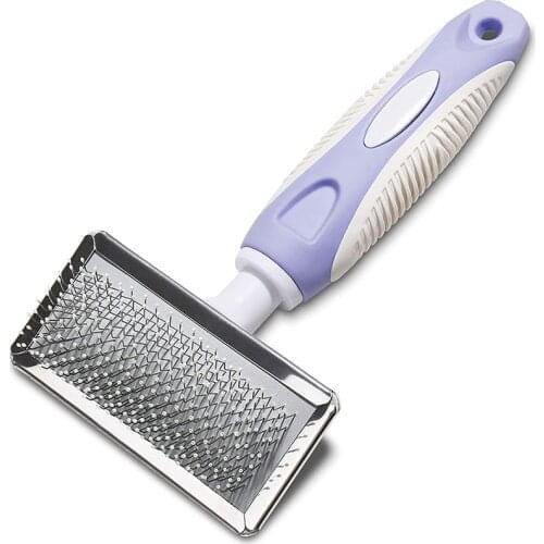 Dog Grooming For Cats Long Hair Brush Massages Particle Ergonomic Anti-slip Pet Slicker Comb Removes Tangles Dander Loose Hair