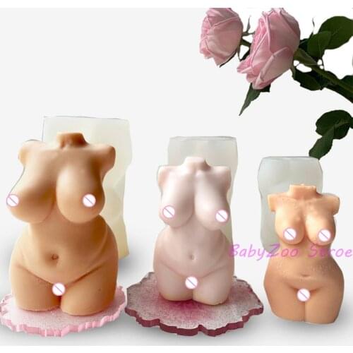 3D Busty Woman Candle Silicone Mold Aromatherapy Candle Making Female Body Torso Design Candle Mold