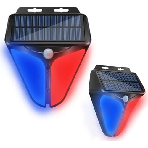 LED Solar Outdoor Motion Sensor Alarm Light Sound Alert Flash IP65 Waterproof Siren Strobe Security Lamp Alarm System For Farm