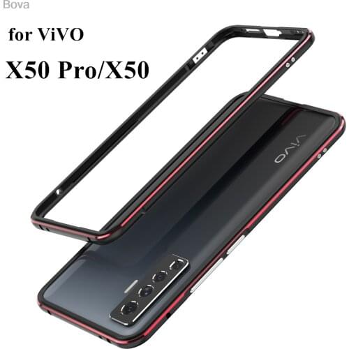 Case For VIVO X50 Luxury Deluxe Ultra Thin aluminum Bumper For Vivo X50 Pro + 2 Film (1 Front +1 Rear)
